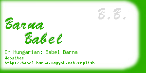 barna babel business card